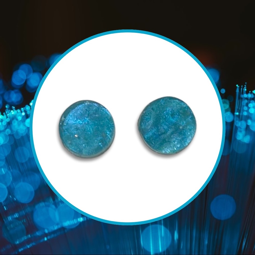 Tiny Blue Sparkle Stud Earrings